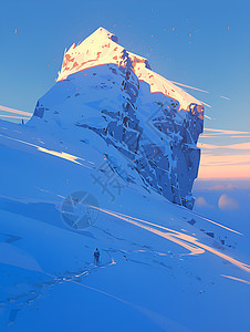 梦幻的雪山风景图片