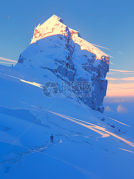 梦幻的雪山风景图片