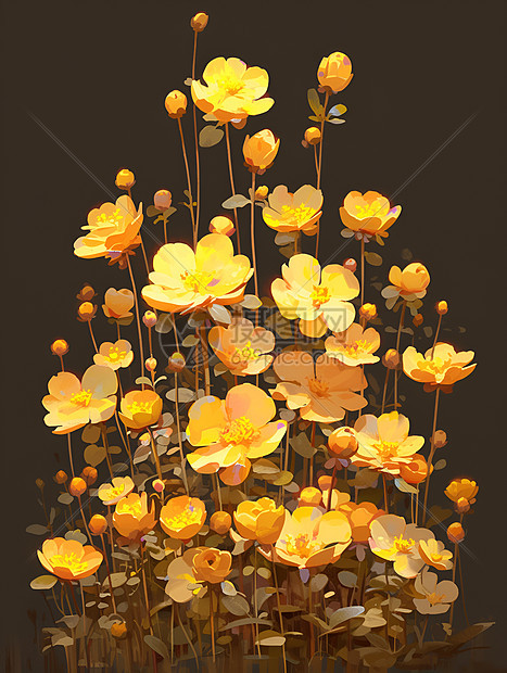 黄色花束插图图片