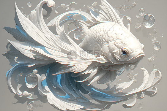 梦幻的鱼类插画图片