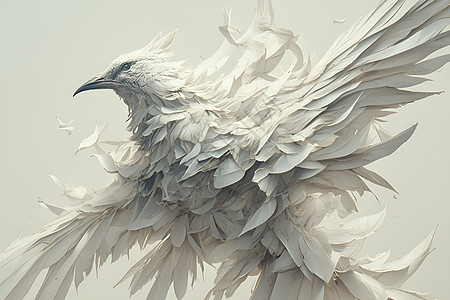 羽毛炸起的白鸟图片