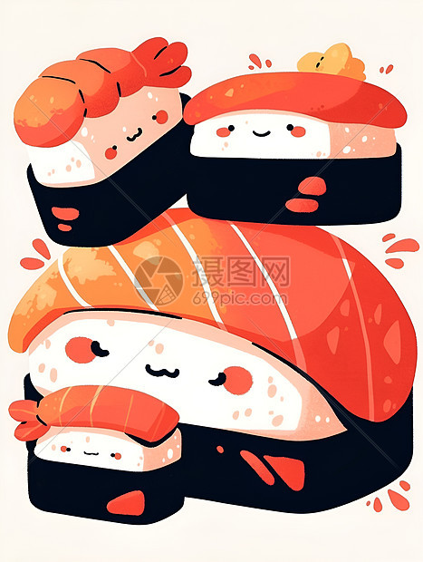 寿司的插画图片