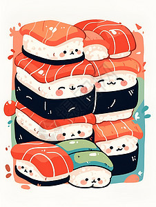 可爱迷人的寿司图片