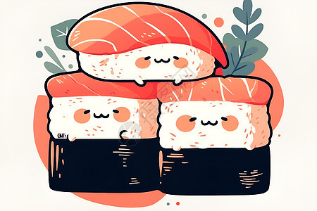 可爱的寿司组合图片
