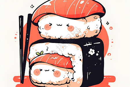 可爱的寿司二人组图片
