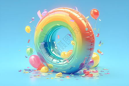 欢乐奇幻的彩虹气球图片