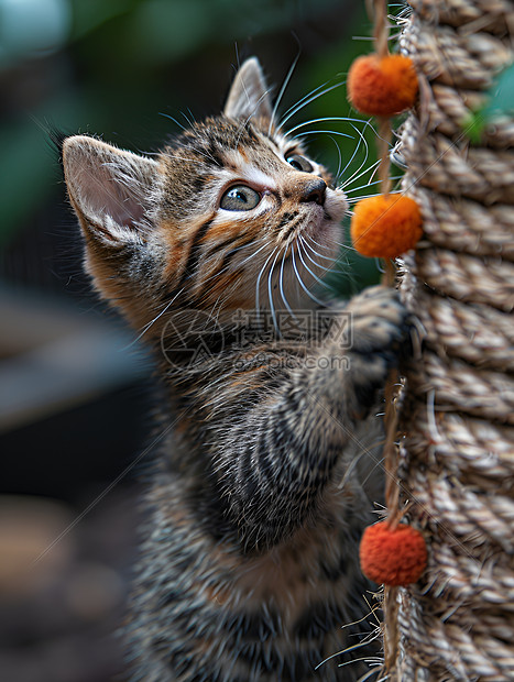 小猫咪攀爬抓挠板图片