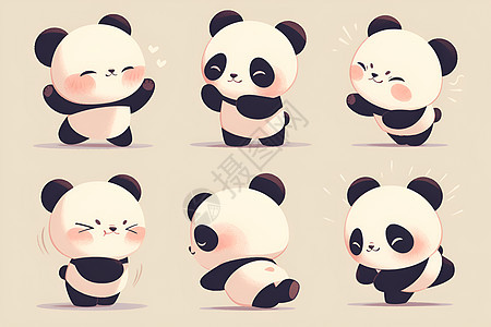 可爱熊猫萌萌表情图片