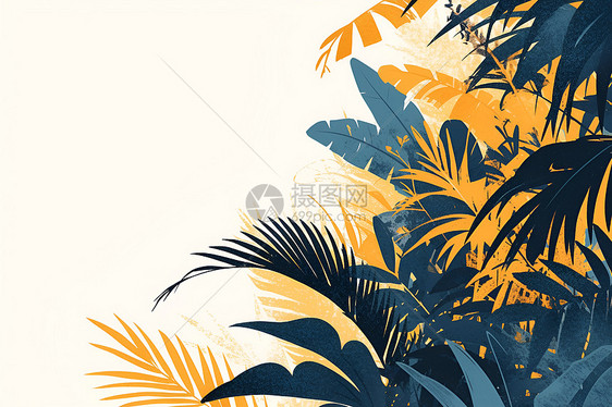 热带丛林插画图片