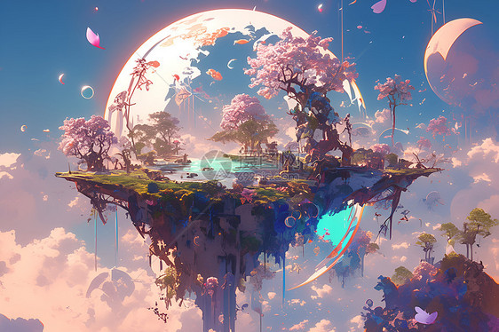 花瓣岛上的梦幻仙境图片
