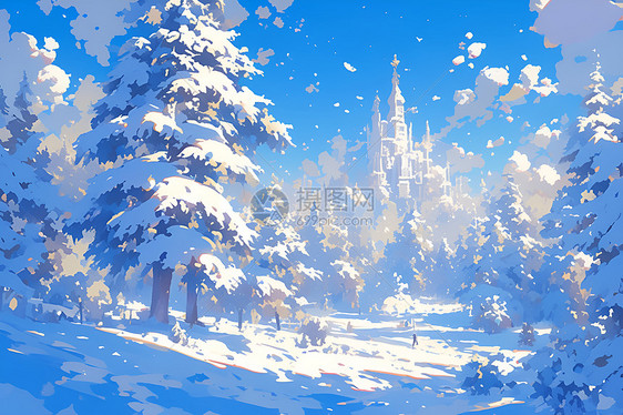 雪景中的奇幻静谧图片