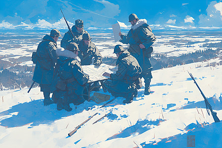 雪地的士兵图片