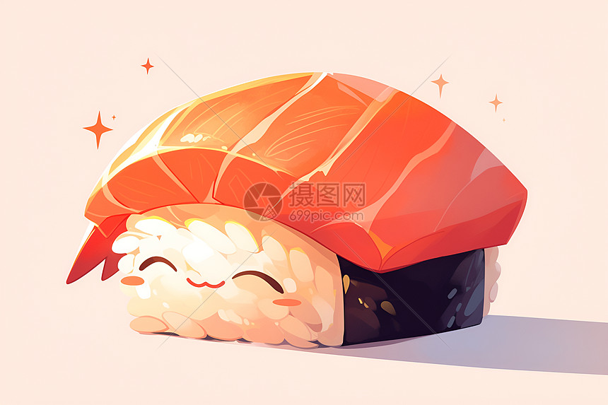 睡眠中的可爱寿司图片