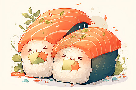 可爱美味的寿司高清图片