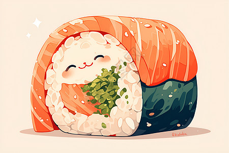 可爱寿司插画图片