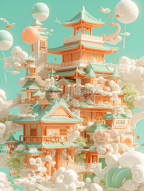 中式奇幻建筑图片