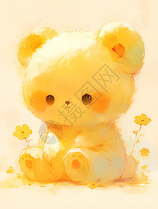 可爱的黄色玩具熊图片