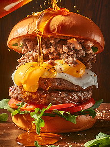 美食优惠券芝士汉堡设计图片