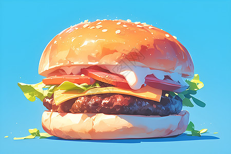 美味可口的汉堡插图图片