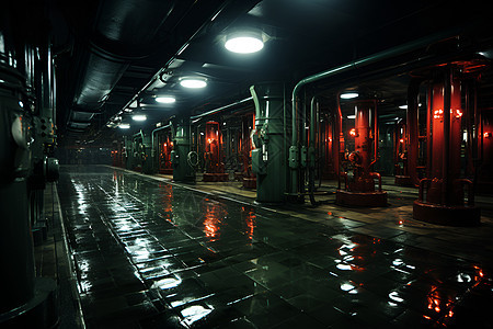 暗红的工业房间图片