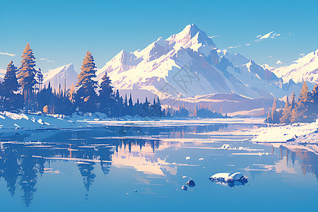 雪山湖泊中的细腻之美图片
