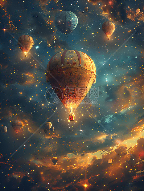 热气球的星际之旅图片