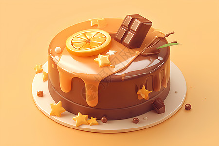 巧克力甜点巧克力蛋糕插画插画