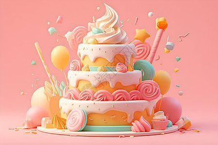 多层生日蛋糕图片