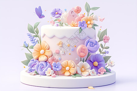 彩色蛋糕插画图片