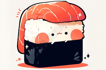 可爱的卡通海鲜寿司卷图片