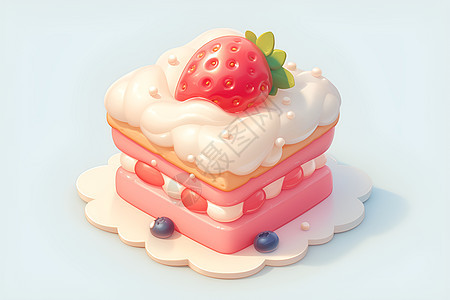 美味诱人的草莓蛋糕图片