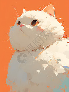 一只白色的猫咪图片