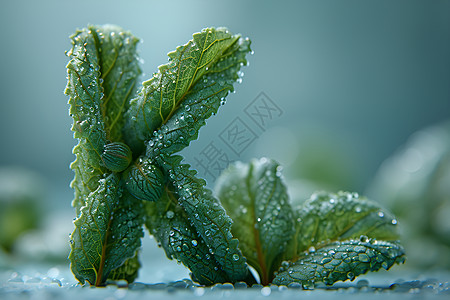 植物拼成的艺术字母高清图片