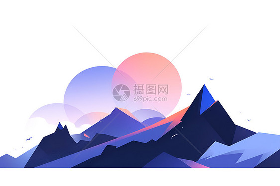 梦幻的山脉风景图片