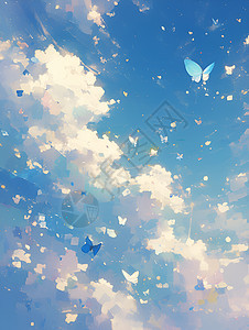 云间的银白蝴蝶图片