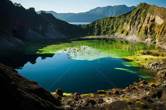 碧绿的湖泊图片
