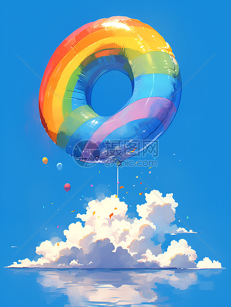 彩虹色的气球图片