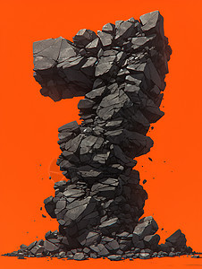 黑色岩石图片