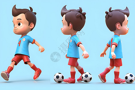 踢足球的小男孩高清图片