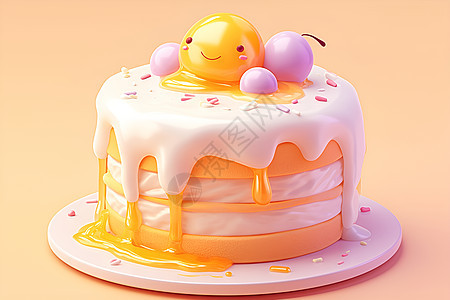 蛋糕的卡通形象背景图片