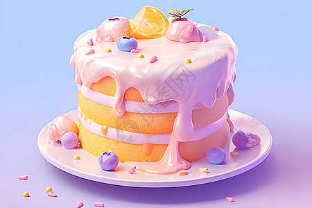 梦幻的奶油蛋糕图片