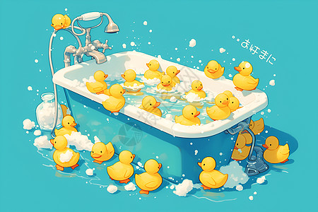 浴缸里的小鸭子玩具图片