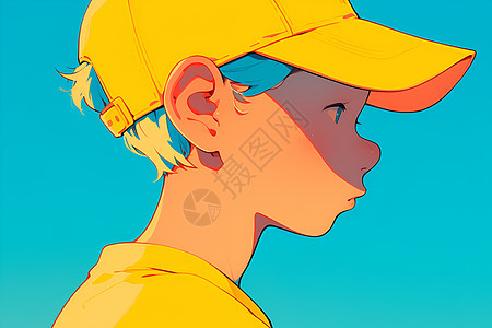 黄帽衬衫男孩图片