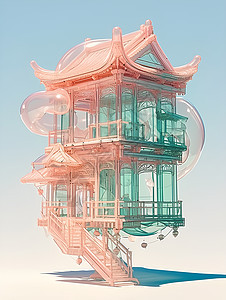 中国美学的建筑背景图片