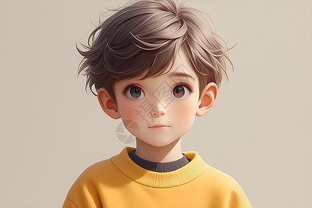 男孩穿着黄色毛衣图片