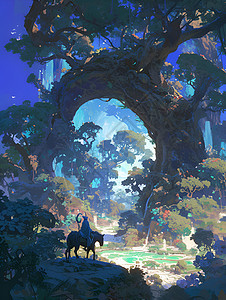 骑士穿越神奇森林图片
