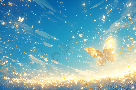 飞翔的金色蝴蝶图片