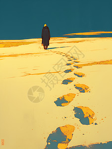 沙丘上的足迹图片