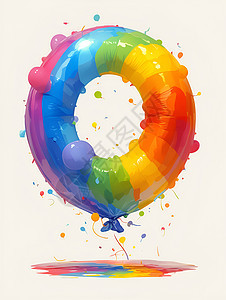 梦幻的彩虹气球图片