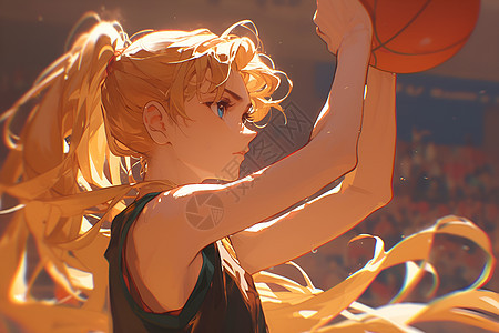 活力四溢的篮球女孩图片